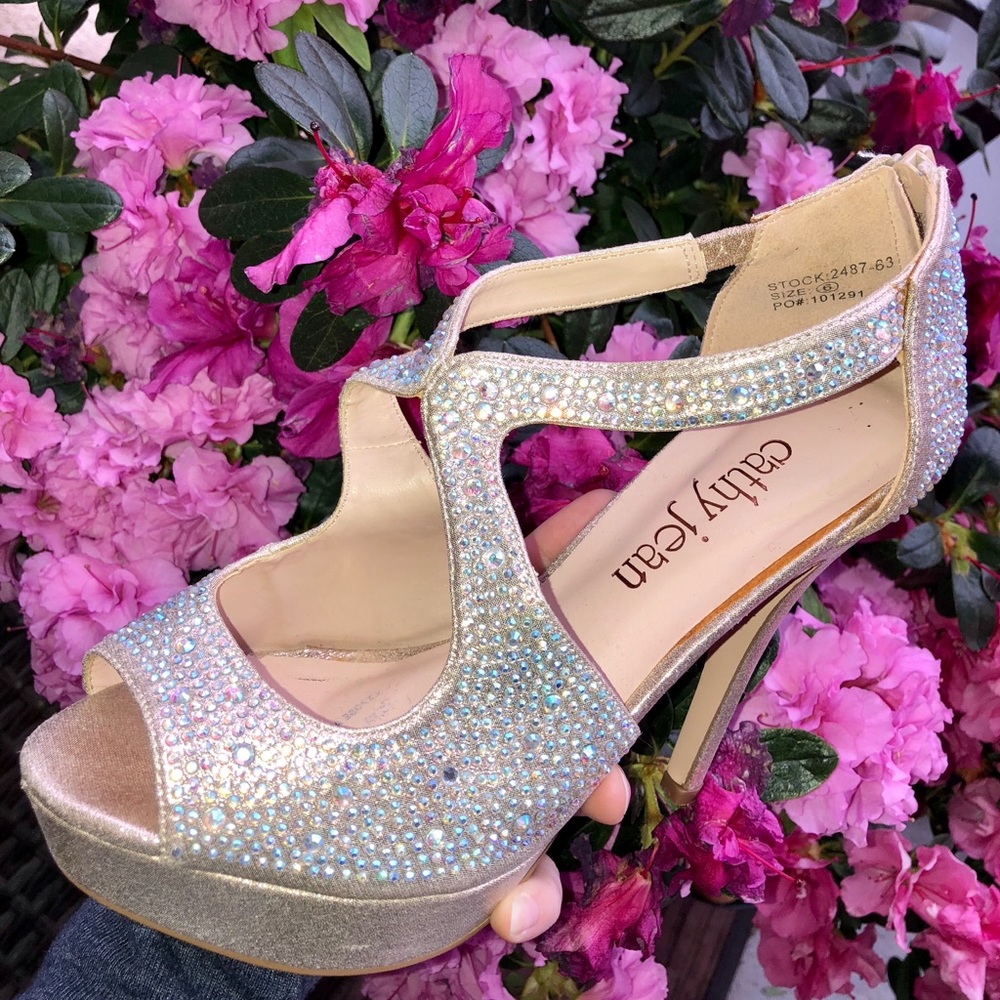RARE Cathy Jean Crystal Heels